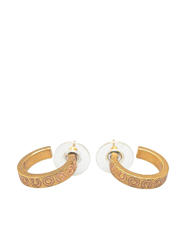 Gold Plated Push Back Earrings