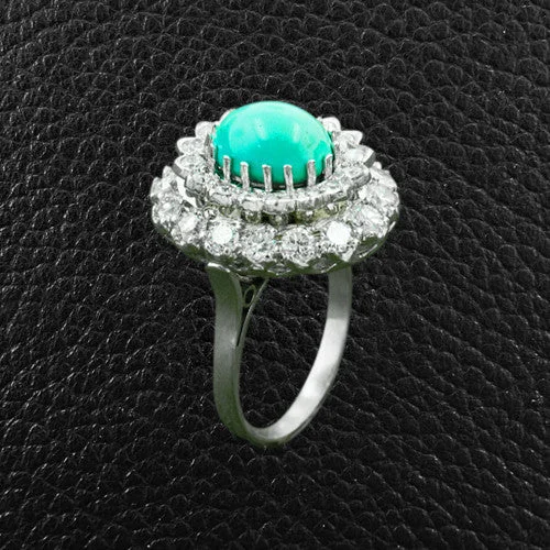 Turquoise & Diamond Estate Ring