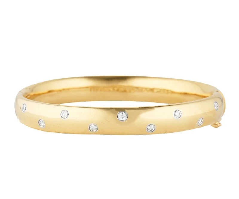 Tiffany & Co. 0.45ctw Diamond Etoile Bangle Bracelet in 18K and Platinum