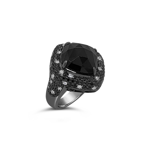 Onyx & Black Spinel Ring