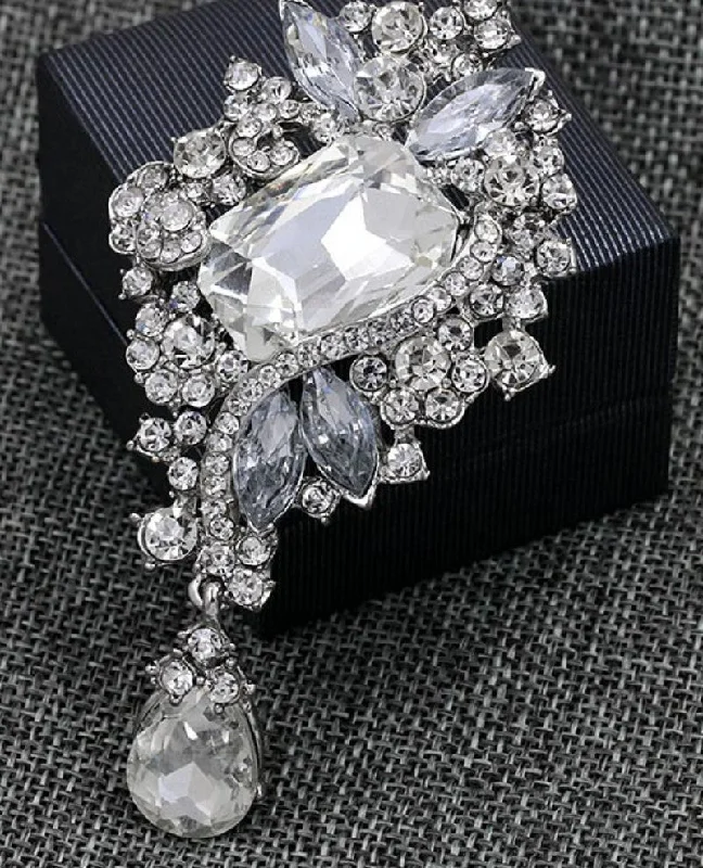 Brooch Rhinestone Flower BR-09