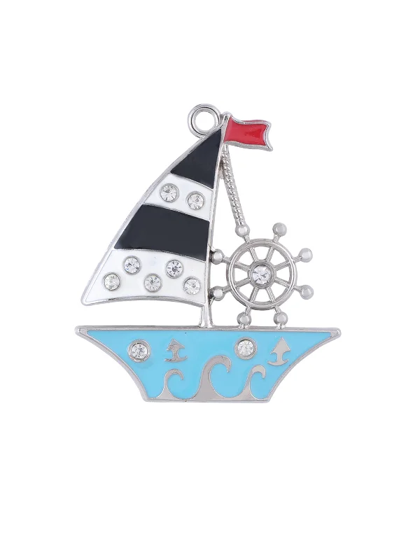 Silver Pirate Sailing Boat/Ship Brooch