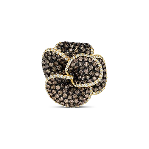 Brown Diamond Flower Ring