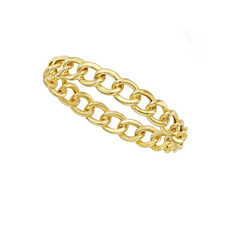 14K Yellow Gold Eternity Curb Slip-on Bangle BG2488