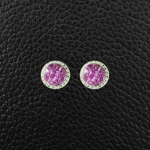 Pink Sapphire & Diamond Earrings