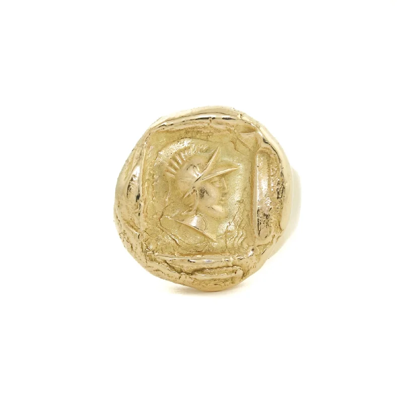 18k Vintage Coin Signet Ring