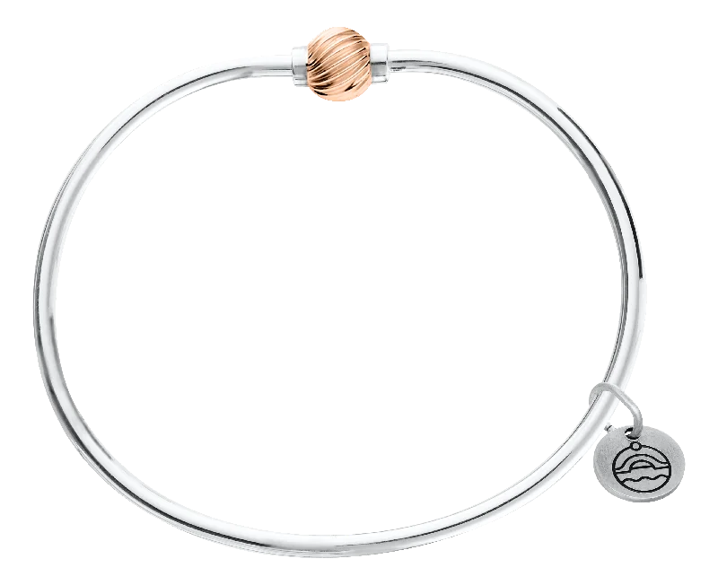 Sterling Silver Cape Cod Bracelet with 14K Rose Gold Swirl Bead