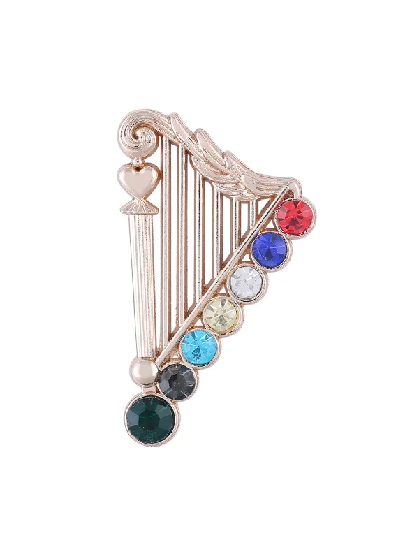 Cello Inspired Multicolored Unique Hand Stitch Brooch