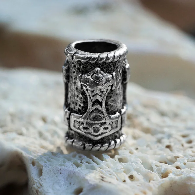 Mjolnir Beard Ring, Silver