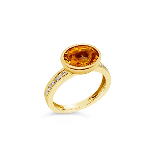 Citrine & Diamond Ring