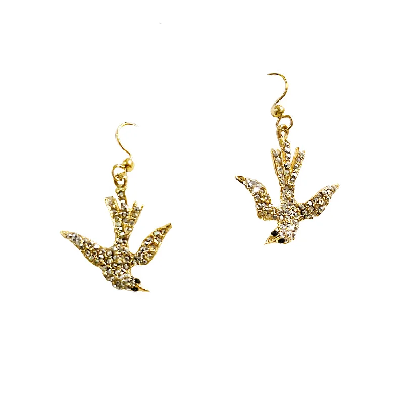 Crystal Dove Drop Earrings