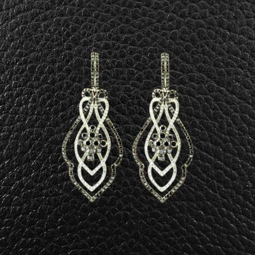 Black & White Diamond Dangle Earrings