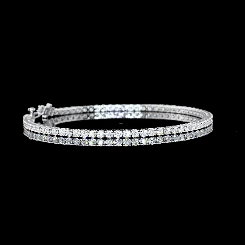 14K White Gold Lab Grown Round Diamond Tennis Bracelet BC1097