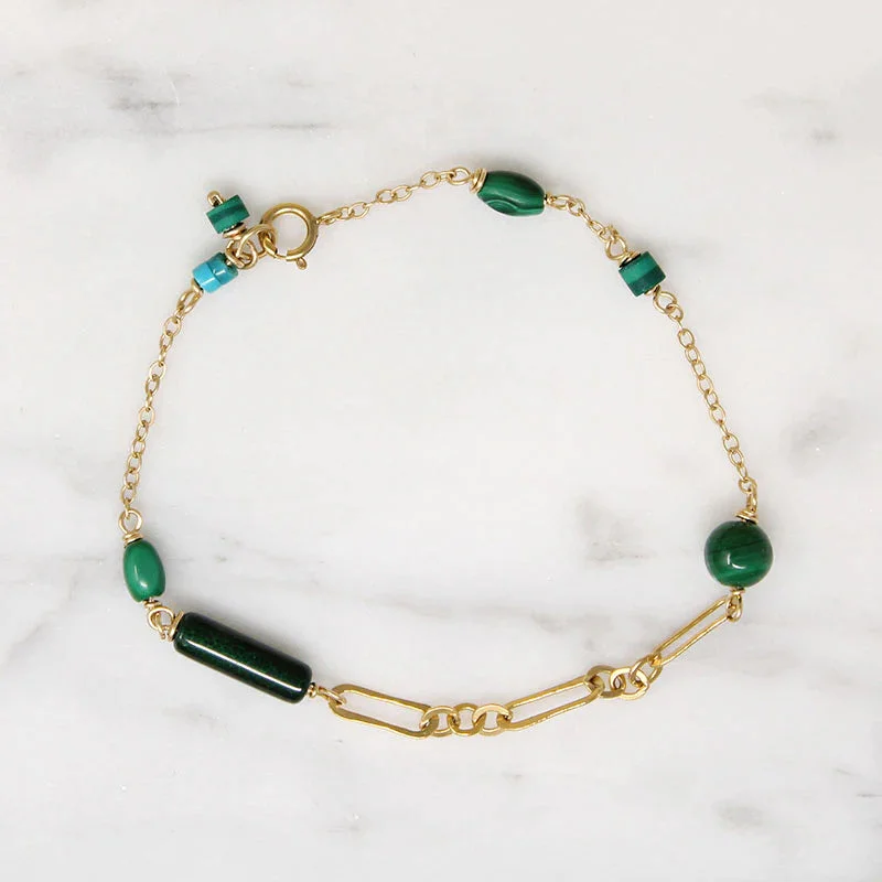 Malachite & Turquoise Bead Bracelet by Brin