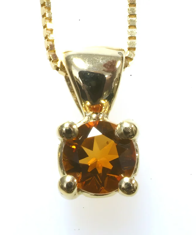 14K Yellow Gold Citrine Pendant Necklace SPN00146