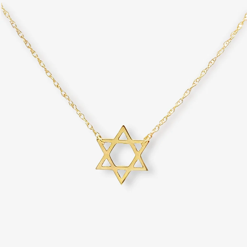 Mini Gold Star Of David Necklace