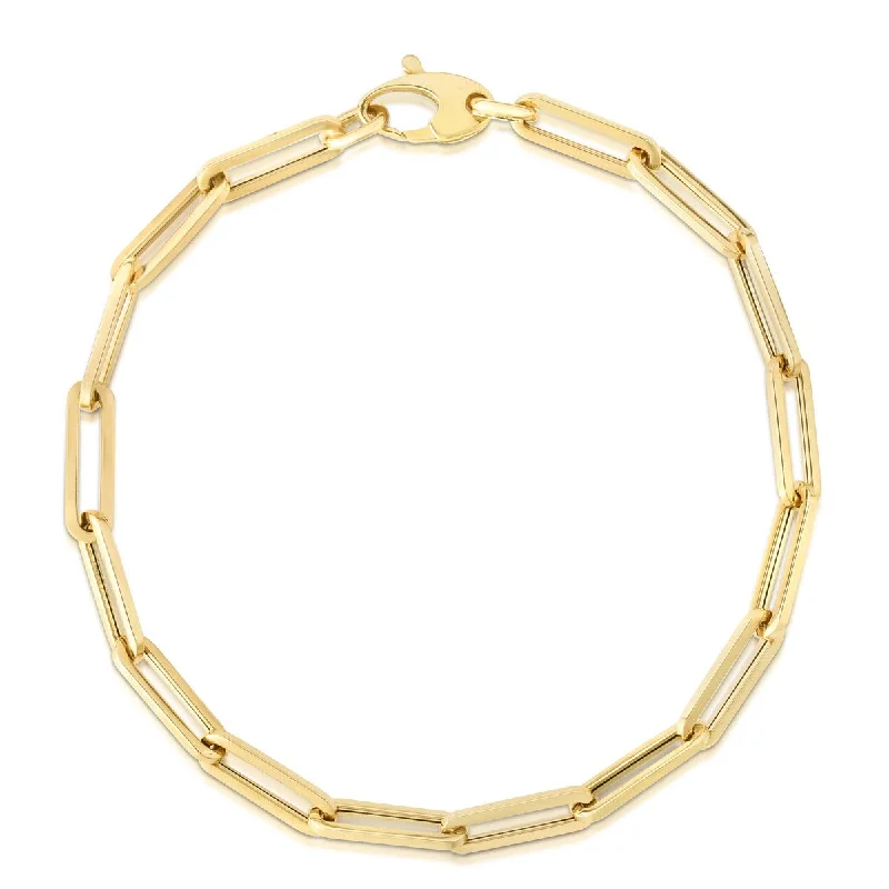 14kt Yellow Gold 7.5 inch 4.2mm Polished Oval Cable Bracelet with Lobster Clasp RC11170-0750