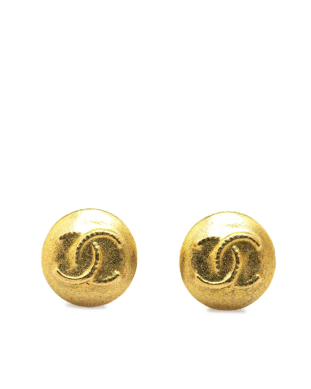 Gold Plated CC Clip On Earrings