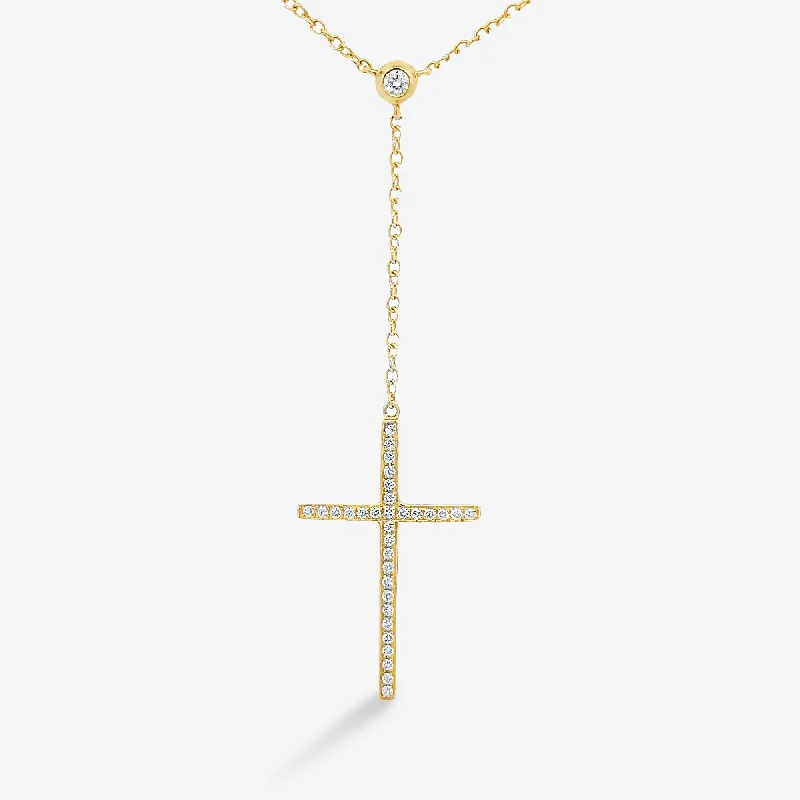 Y Station Diamond Cross Necklace