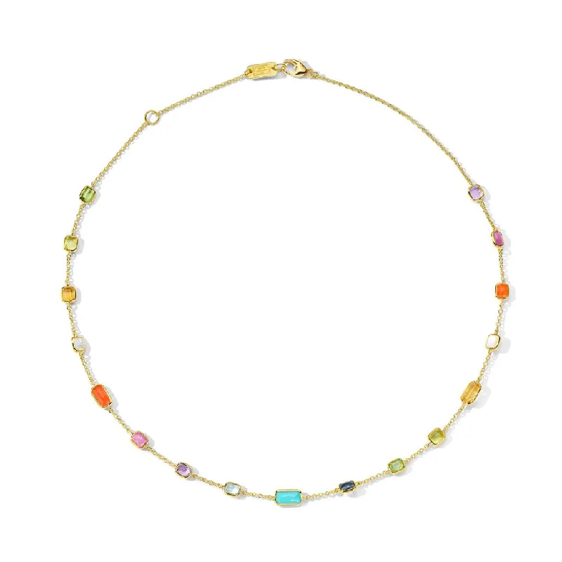 Ippolita 18k Yellow Gold Summer Rainbow Rock Candy Short Gelato Necklace