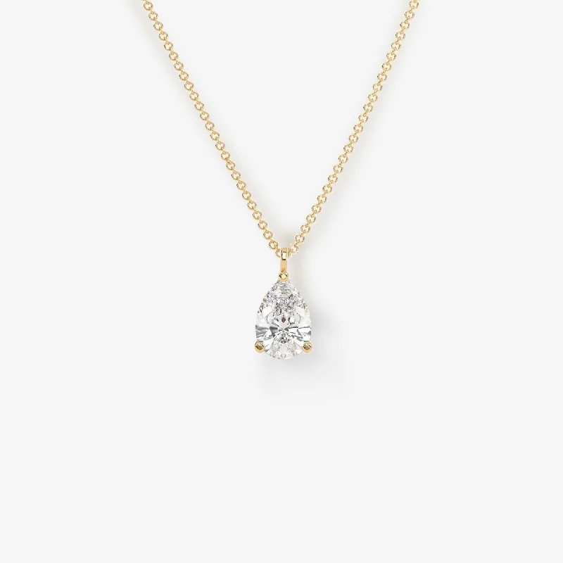 0.30CT Pear Shape Solitaire Necklace