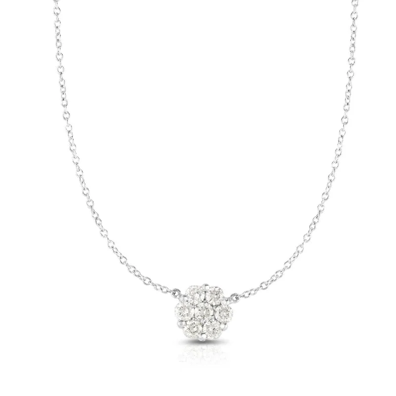 14kt Gold 18" White Finish Necklace with Lobster Clasp with 0.5000ct White Diamond RC2592-18