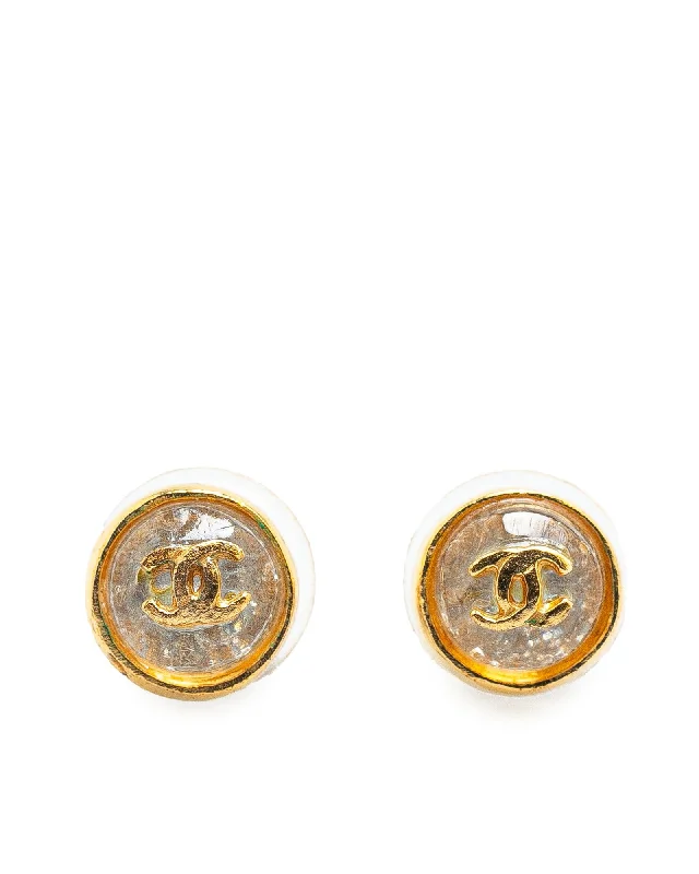 Mini Gold Plated Resin Push Back Earrings