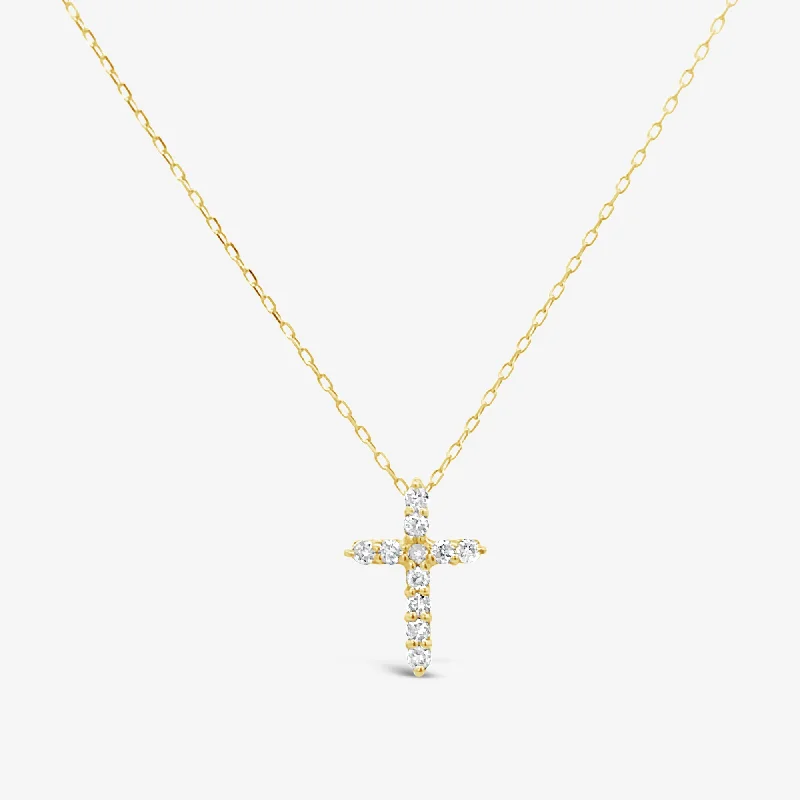 Classic Mini Diamond Cross Necklace