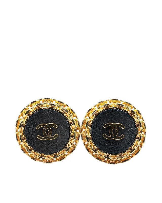 Gold Plated Enamel Clip-On Earrings