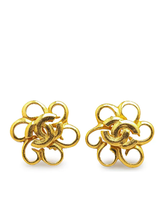 Gold Plated Clip-On Spinner Earrings