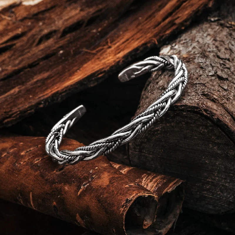 Braided Armring, Silver