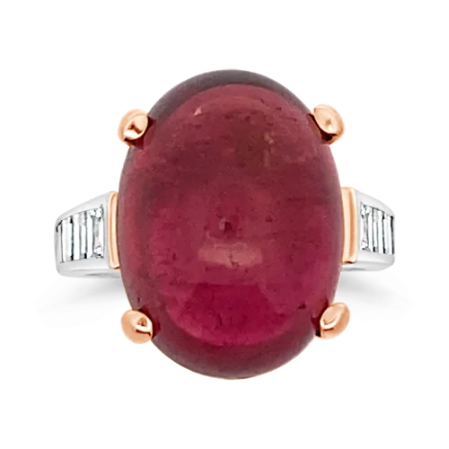 Rubellite & Diamond Ring