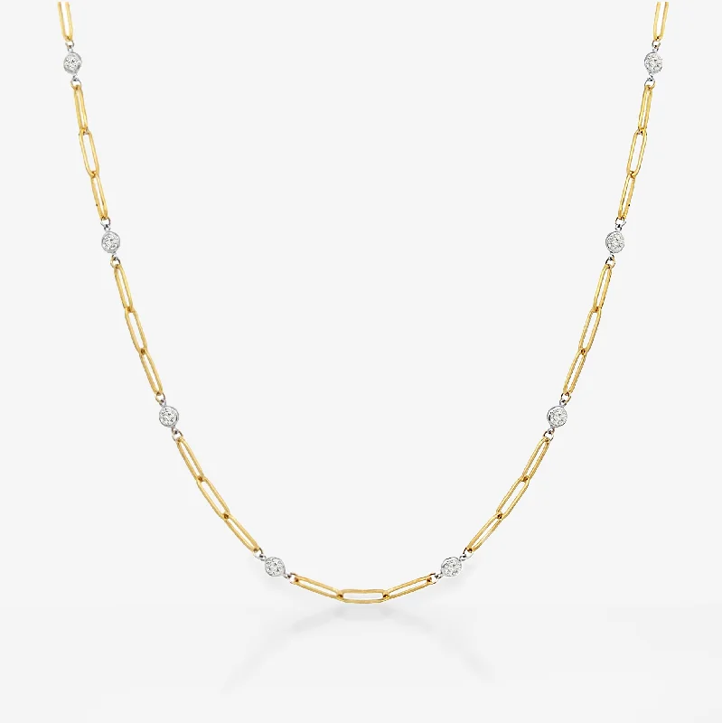 Paper Clip 1.20CT 12 Diamonds By The Yard Necklace