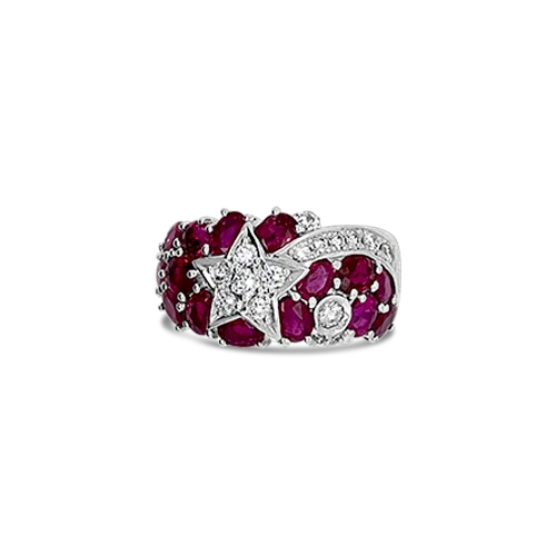 Ruby & Diamond Shooting Star Ring