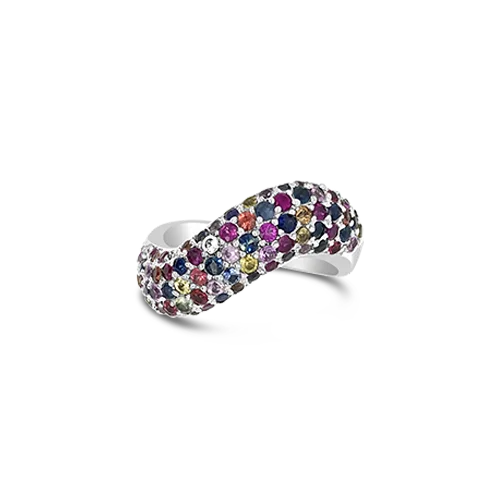 Multi-color Sapphire Wave Ring