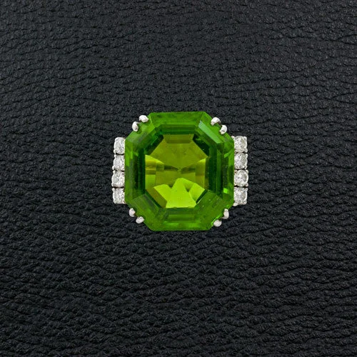 Peridot & Diamond Ring